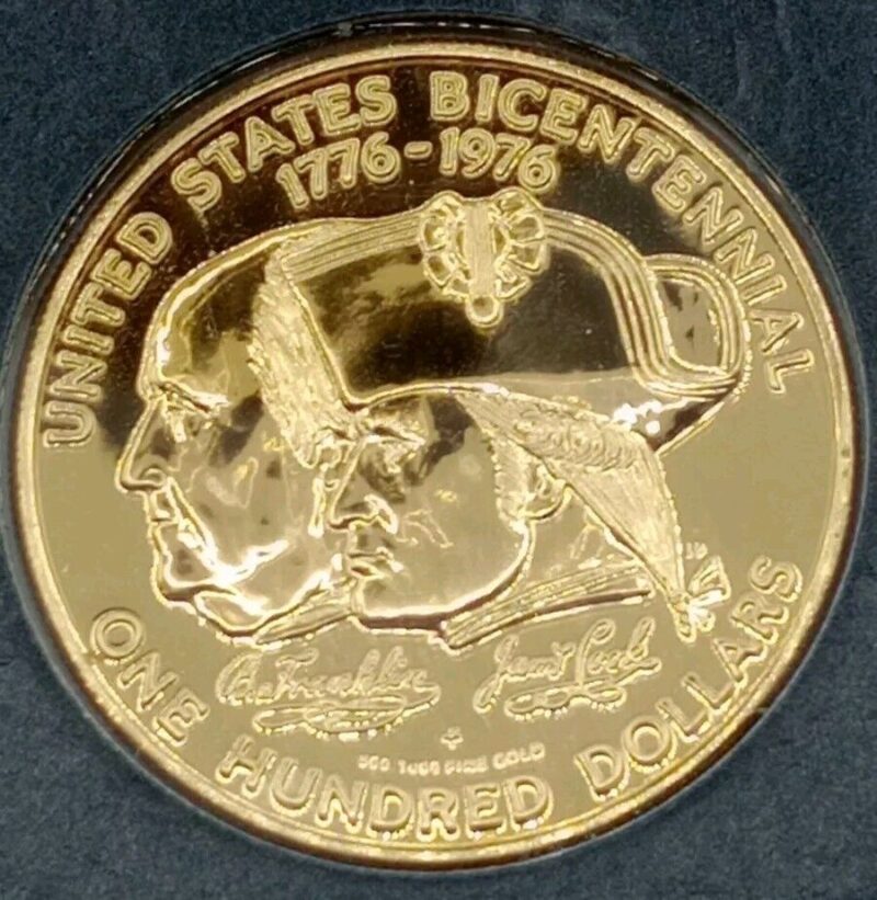 Cook Islands 1976 Gold Proof $100 Dollars Franklin Mint Brilliant Unc Specimen