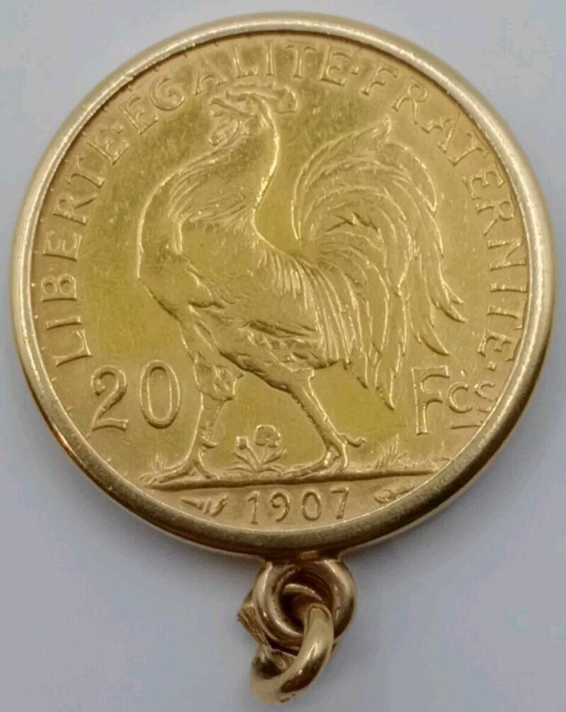 1907 French 20 Francs Gold Coin Pendant Pre-1933 Gold - Image 2