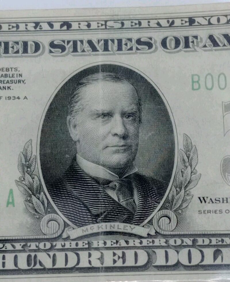 $500 Dollar Bill Note President McKinley Federal Reserve Note-series 1934 A - Image 3
