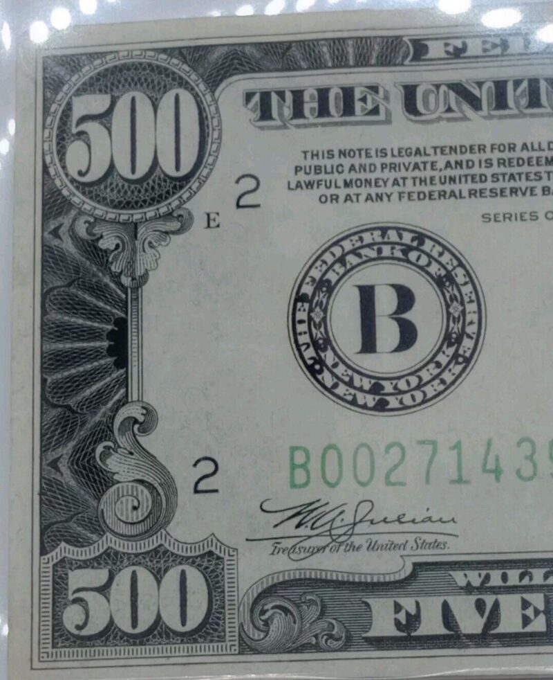 $500 Dollar Bill Note President McKinley Federal Reserve Note-series 1934 A - Image 4