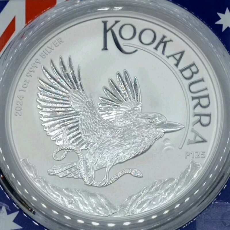 2024 -P125 AUSTRALIA KOOKABURRA $1 PCGS MS70 FIRST STRIKE FLAG FRAME SILVER COIN - Image 3