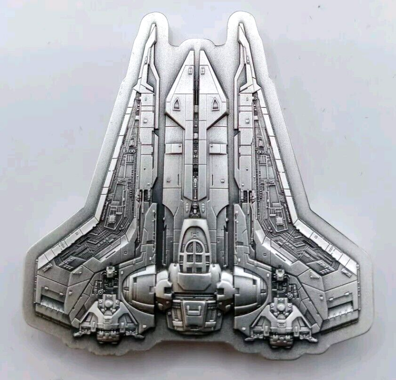 2023 Niue Star Wars Mandalorian Bo-Katan's Gauntlet Starfighter 3 oz Silver Coin - Image 4