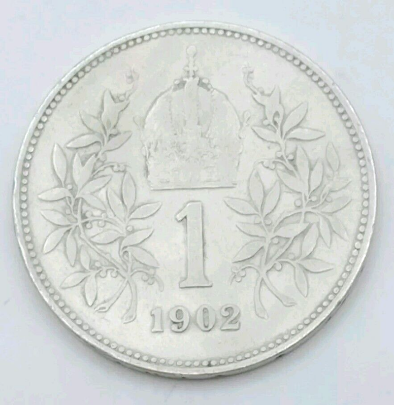AUSTRIA  1 Corona 1902  XF+  SILVER COIN - Image 4