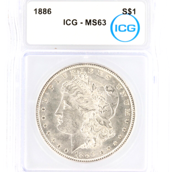 1886 Morgan Silver Dollar ICG MS-63