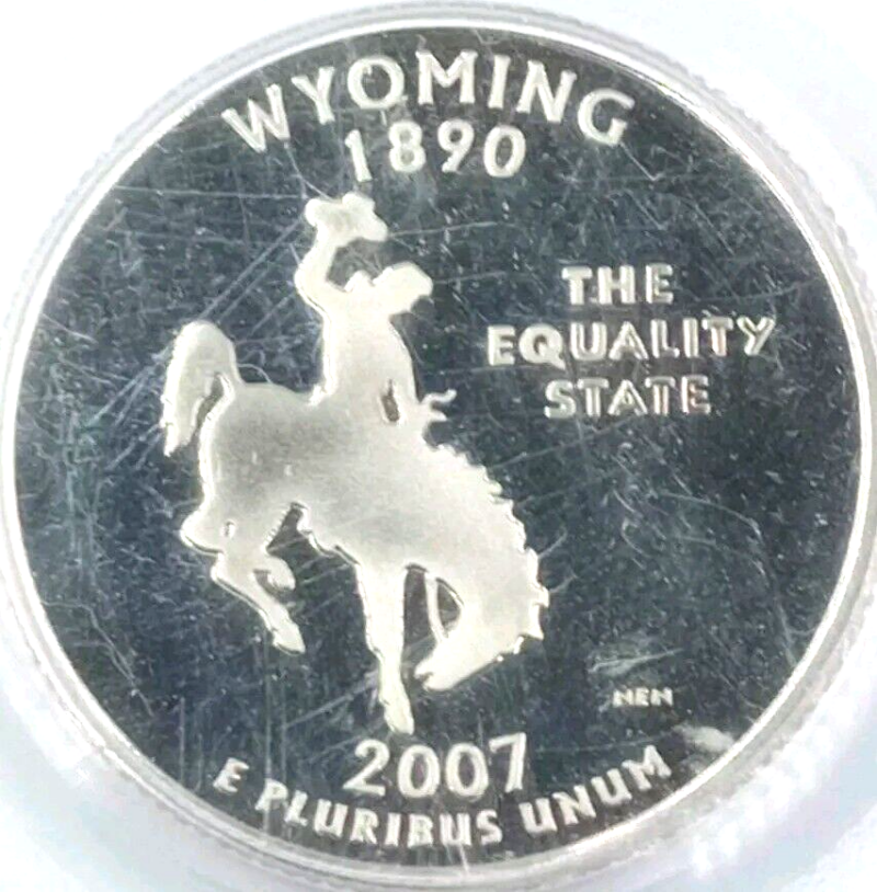 2007-S  25c  Silver State Proof Quarter WYOMING  PCGS PR69DCAM - Image 4