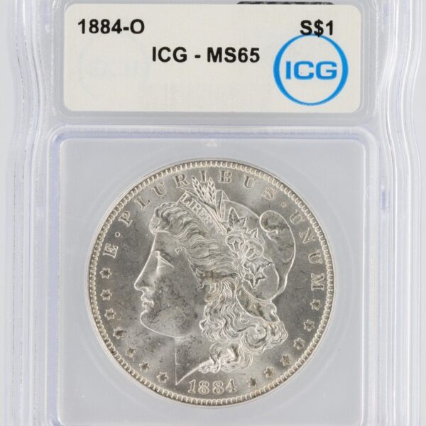 1884-O Morgan Silver Dollar - ICG MS-65