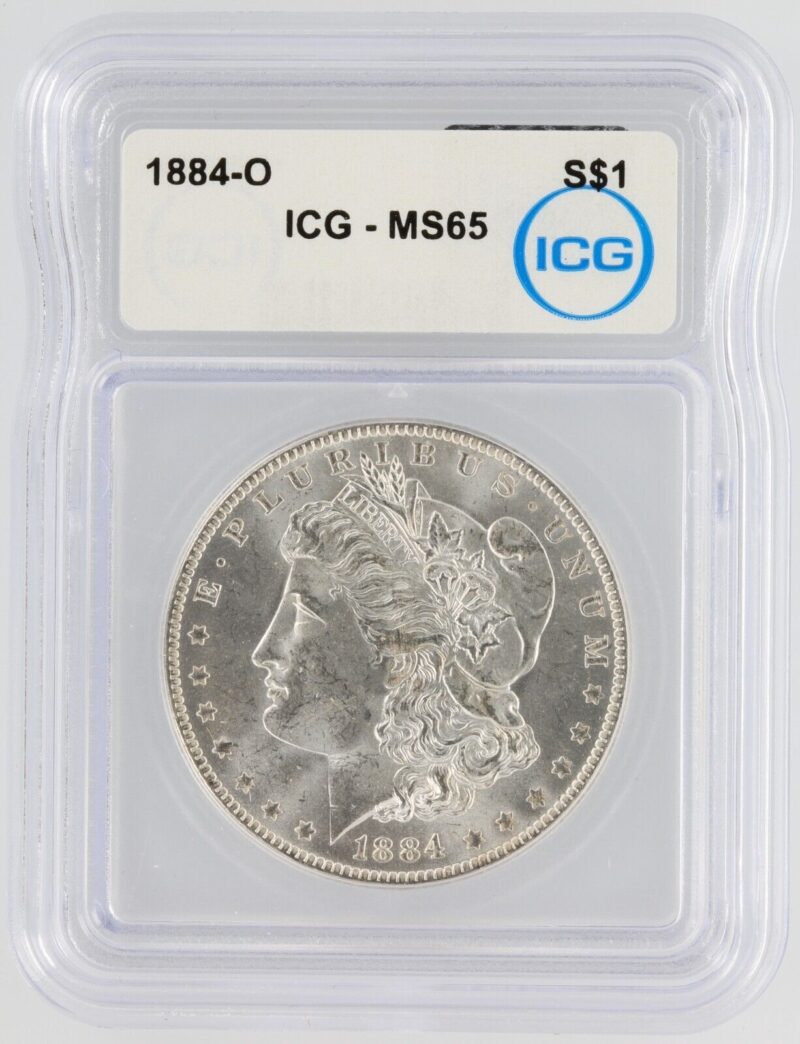 1884-O Morgan Silver Dollar - ICG MS-65