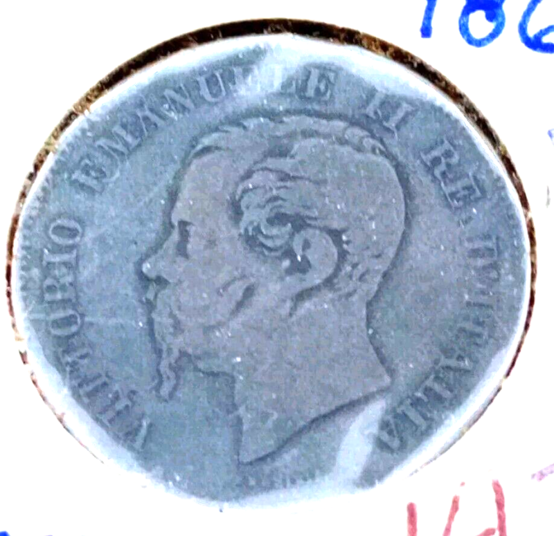 1861-M Italy 5 Centesimi, Copper, KM#3.2 F - Image 3