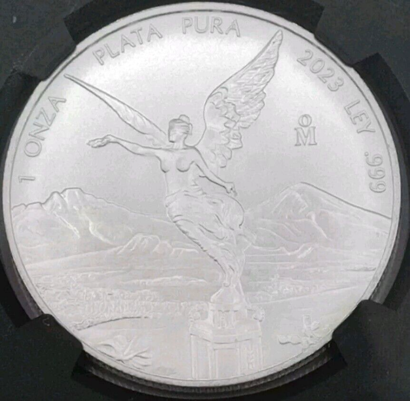 Black Core 2023 Mexico 1oz Silver Libertad NGC MS69 White Core - Flag Label - Image 3