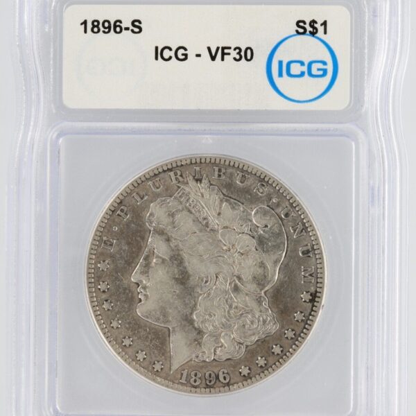 1896-S ICG-VF30 MORGAN DOLLAR COIN