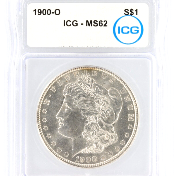 1900 O MORGAN SILVER DOLLAR ICG MS 62