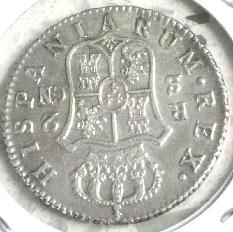 1806 Extremely Rare 2 Reales Spain High Grade Mint State Coin - Image 4