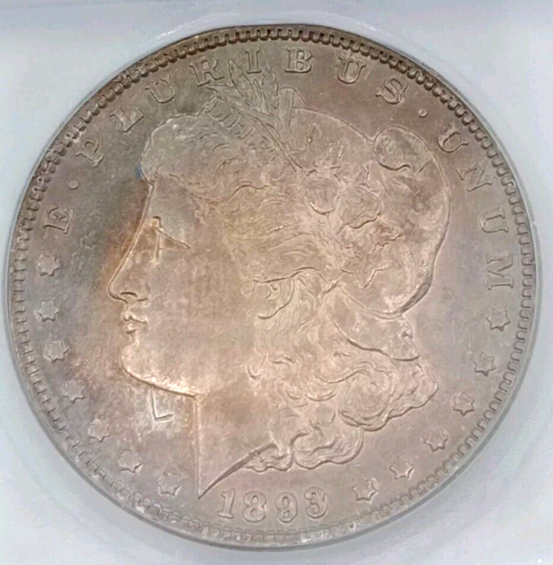 1893 Toned Morgan Dollar ICG-EF45 Nice Details Coin - Image 3