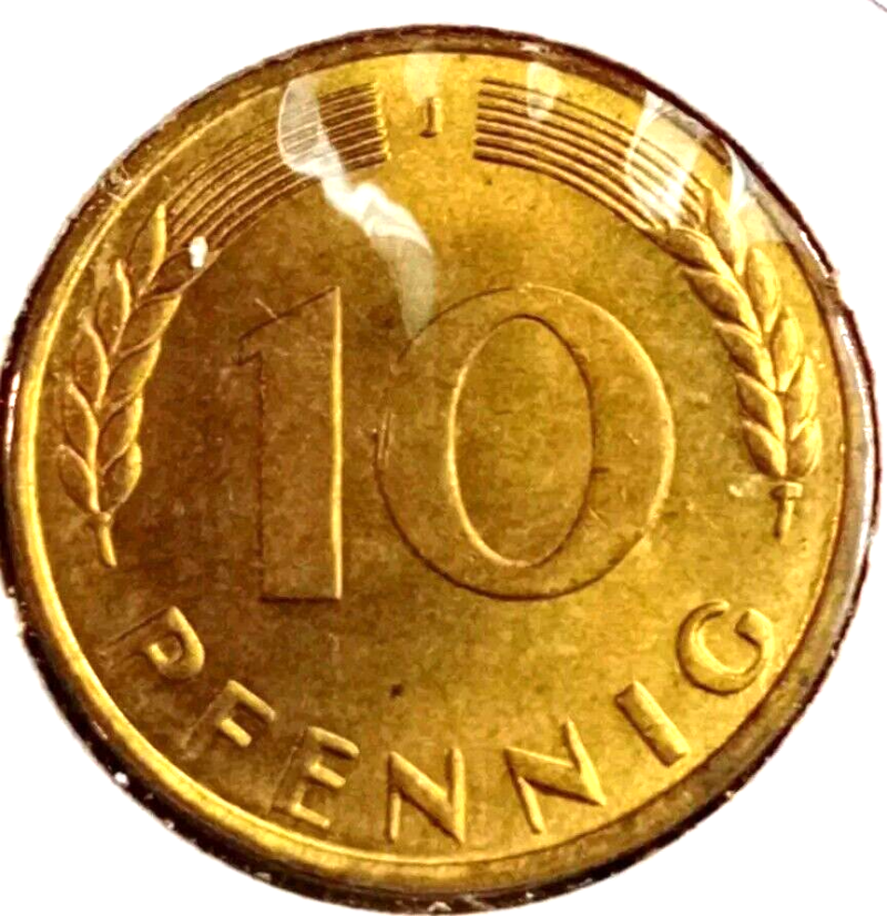 1950 J West Germany 10 Pfennig Y108.4