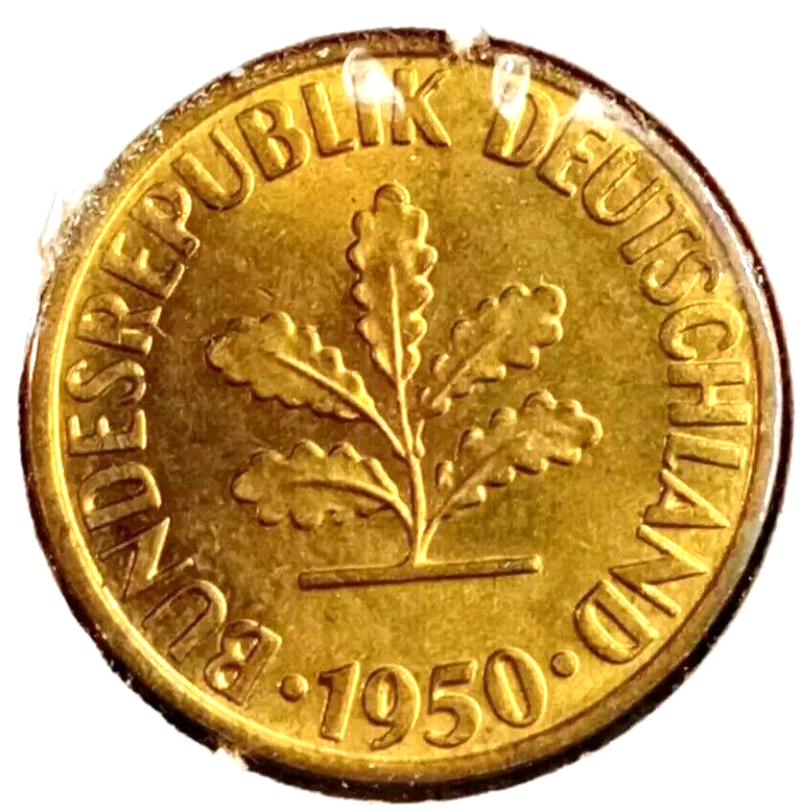 1950 J West Germany 10 Pfennig Y108.4 - Image 2