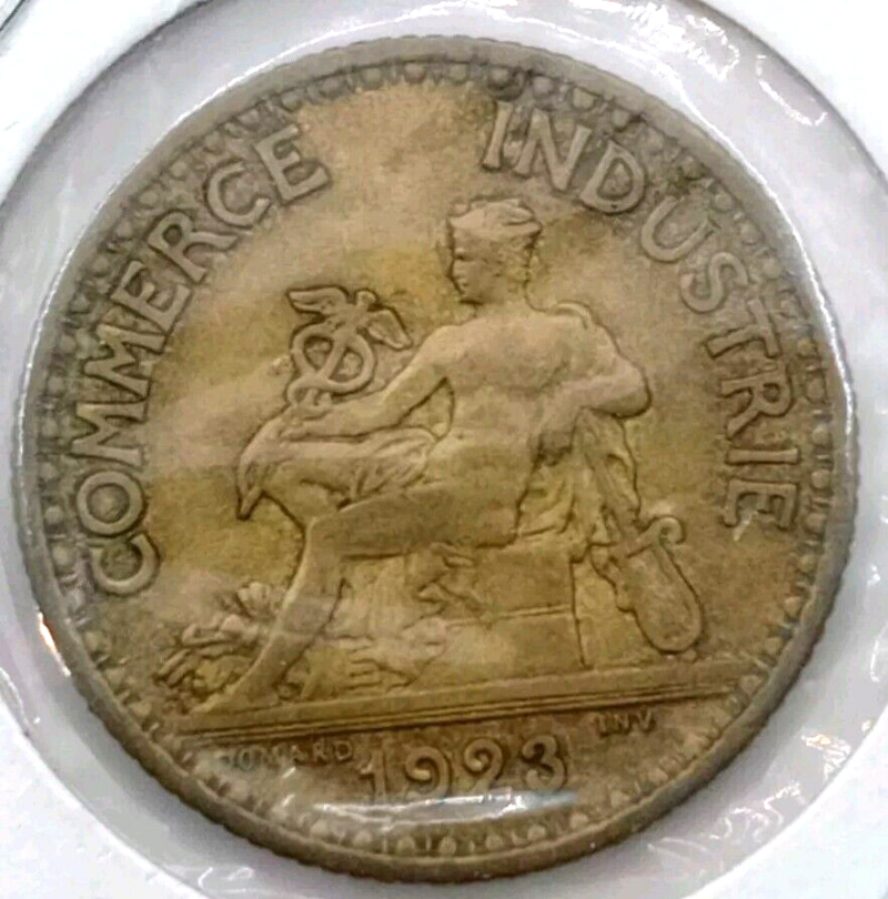 1923 France 1 Franc Coin, KM#876 - Nice Coin 🇫🇷