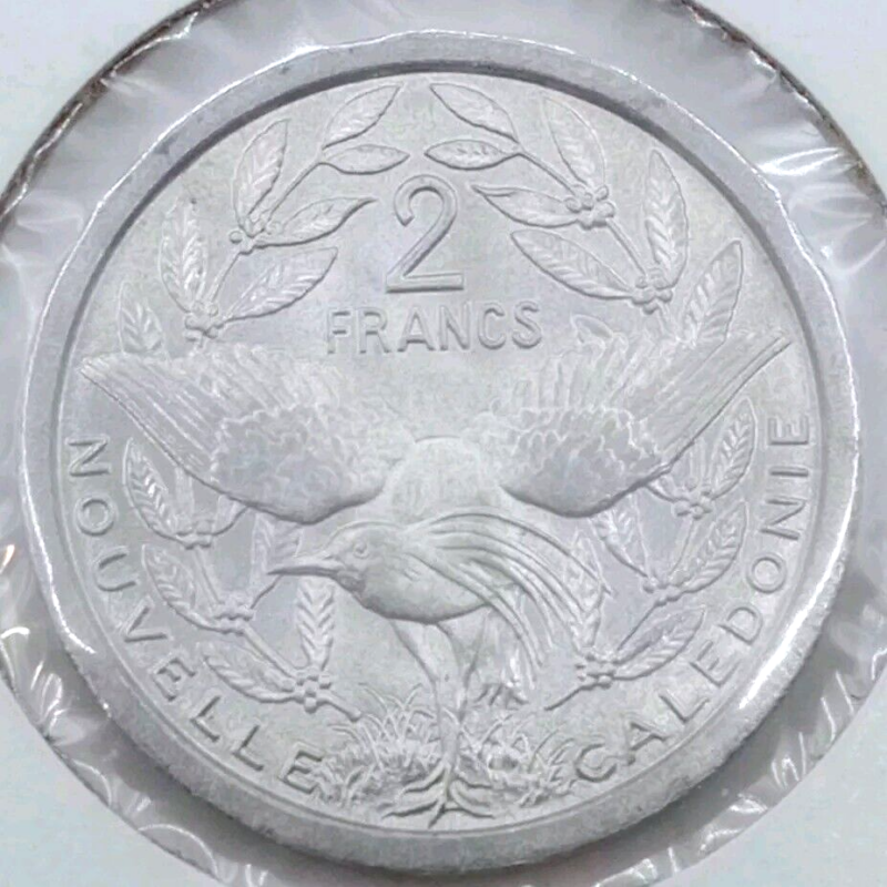 1971 New Caledonia Two Franc GEM BU Coin KM-9 - Image 2