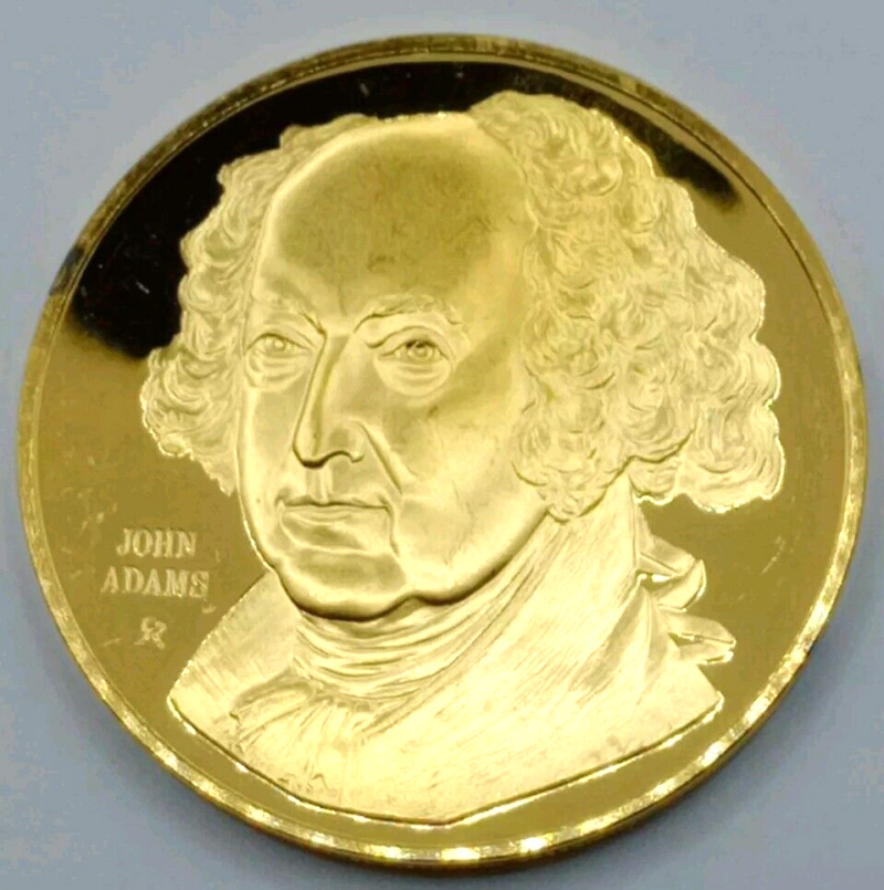 PRESIDENTIAL SERIES "JOHN ADAMS" .925 Sterling Silver 24K Gold 42 Grams!!! - Image 3
