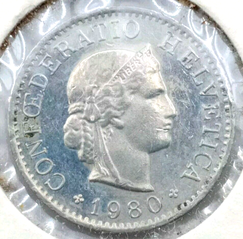 1980 Switzerland 5 Rappen UNC KM#26