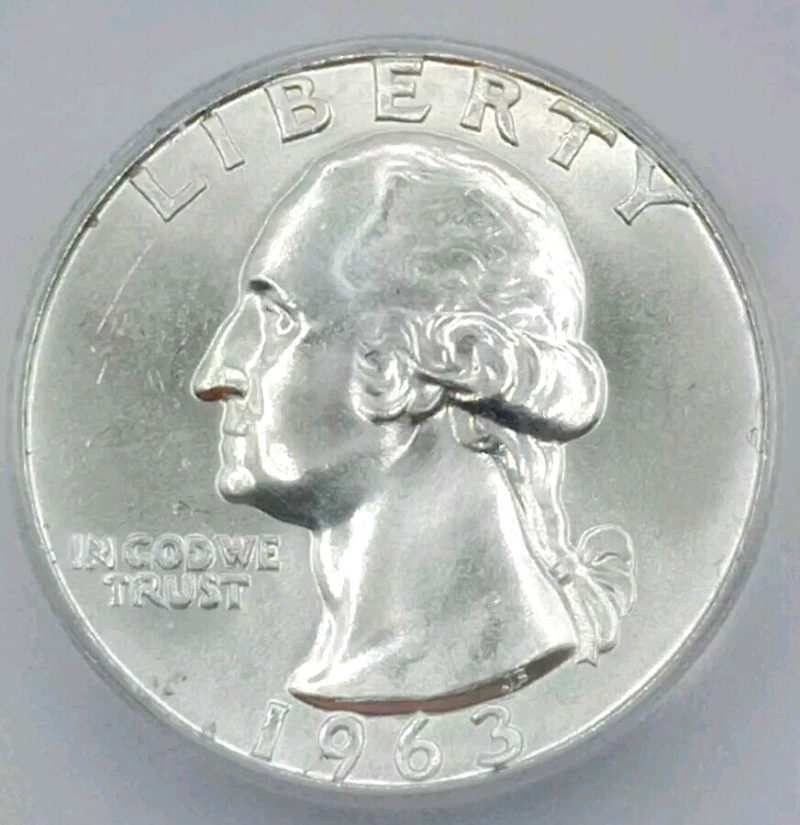 1963-D Washington Quarter ICG-MS66 Lustrous HIGH GRADE - Image 3