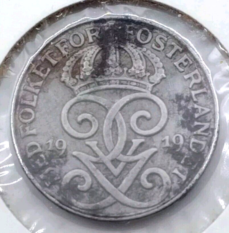 1919 Sweden 1 Ore Iron Coin VF KM#789 - Image 2