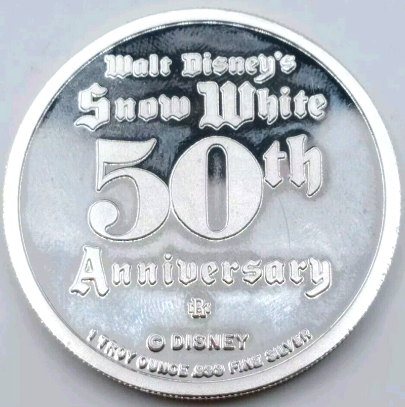 1987 The Rarities Mint Doc Disney 50th Anniversary Art Round Medal Nicely Toned - Image 5