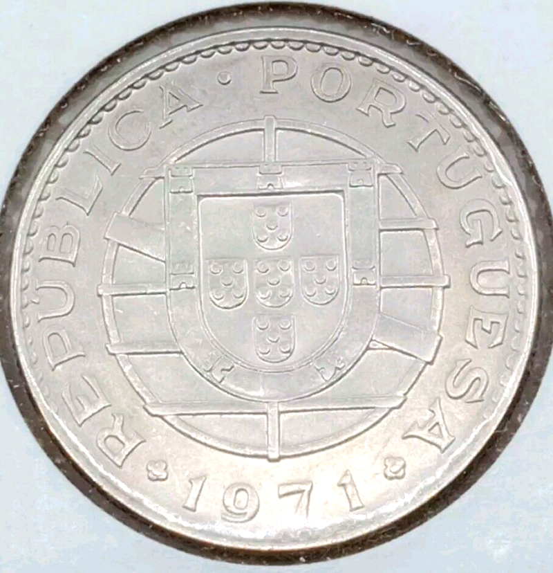 1971 Mozambique 20 Escudos Foreign Coin AU KM#87 - Image 2