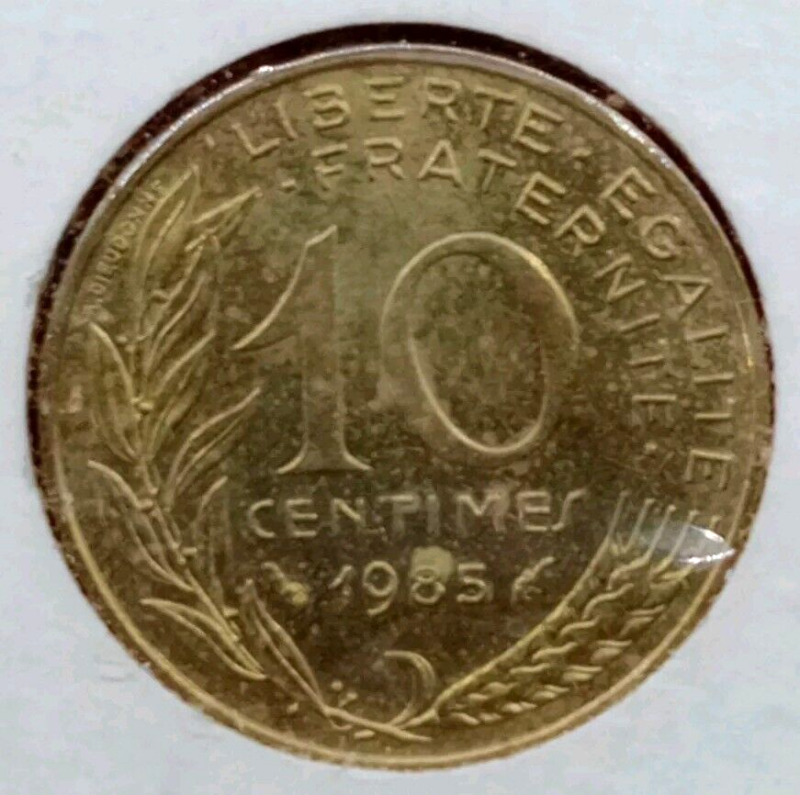 1985 France 10 Centimes KM#929 - Image 2