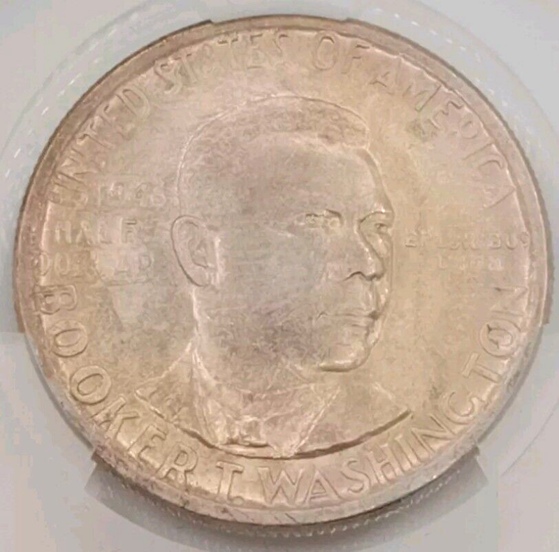 1946 Toned Booker T. Washington Half Dollar, MS66 CAC Whitter Brick Collection - Image 3