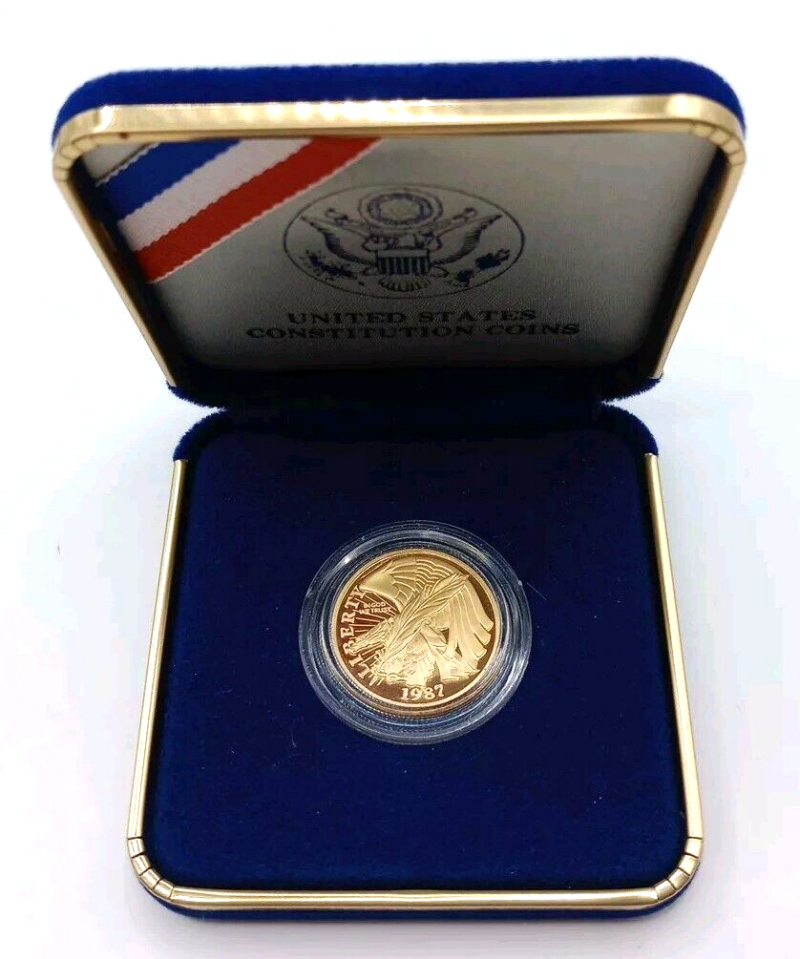 1987 W $5 Gold Coin Constitution Commemorative Superb Gem Ultra Cameo Proof - Image 4