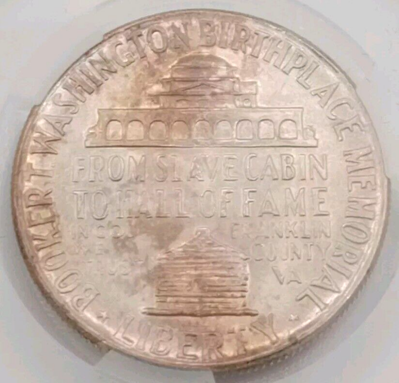 1946 Toned Booker T. Washington Half Dollar, MS66 CAC Whitter Brick Collection - Image 4