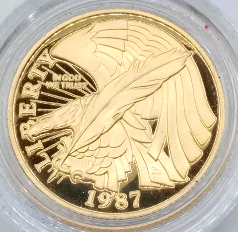 1987 W $5 Gold Coin Constitution Commemorative Superb Gem Ultra Cameo Proof - Image 5