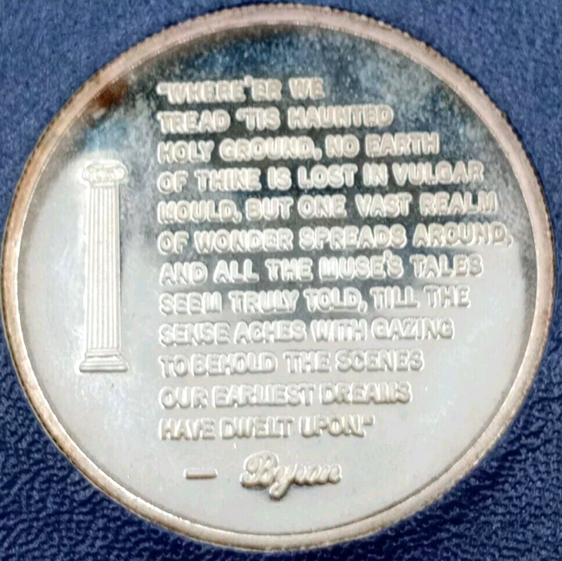 .999 Fine Silver 1 OZ Parthenon The Letcher Mint Lancaster California Coin - Image 4