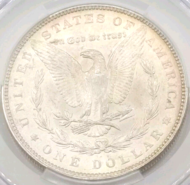 1885 P Morgan Silver Dollar CAC MS 63 Toned Handwritten Signature Seth Chandler - Image 4