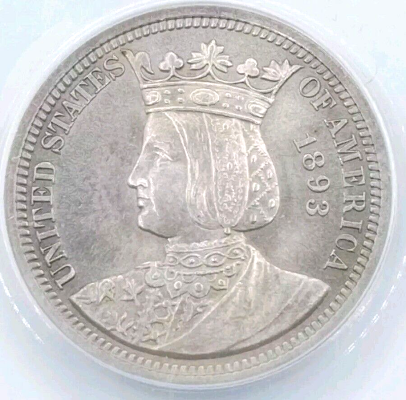 1893 25C MS63 Isabella ANACS Beautiful Rim Toning On Reverse - Image 3