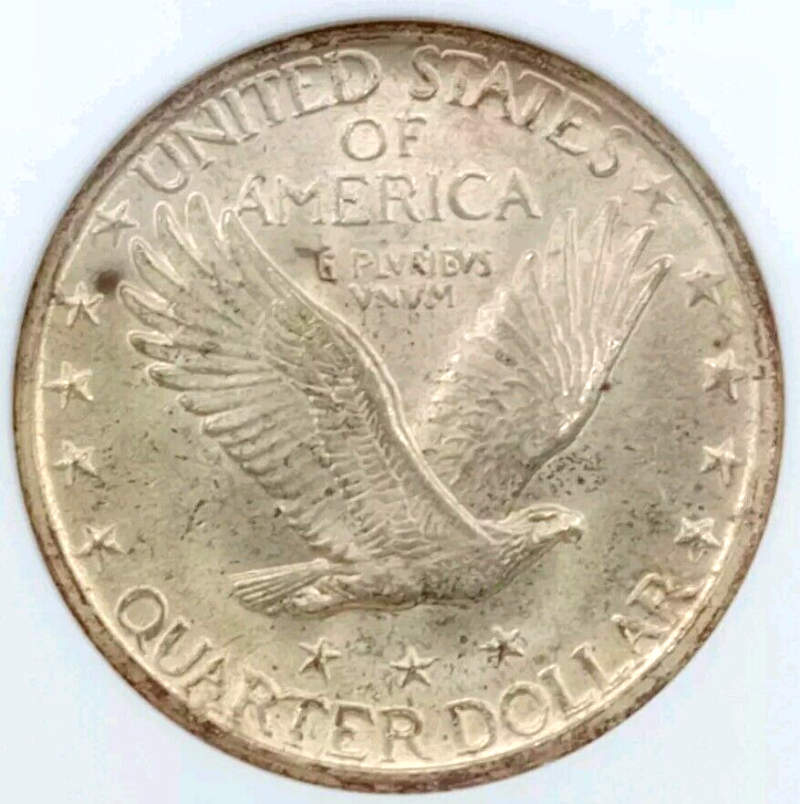 1917 25c ANACS MS 62 STANDING LIBERTY QUARTER VAR 2 OLD SOAPBOX 1st Generation - Image 4