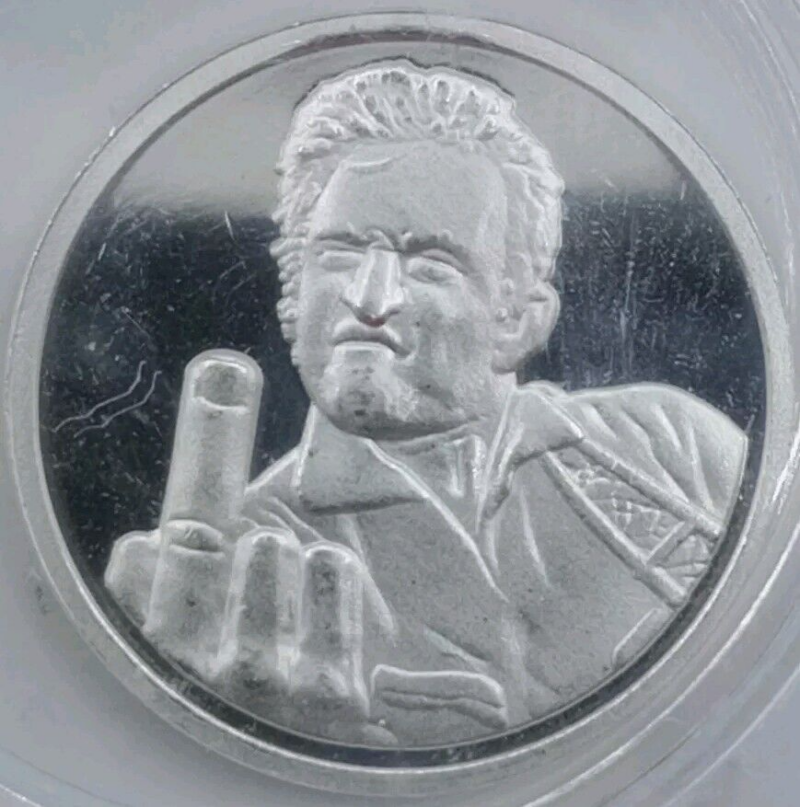 Johny Cash F$@k Walking The Line Coin 1/10 Oz .999 Deminted Silver Round - Image 3