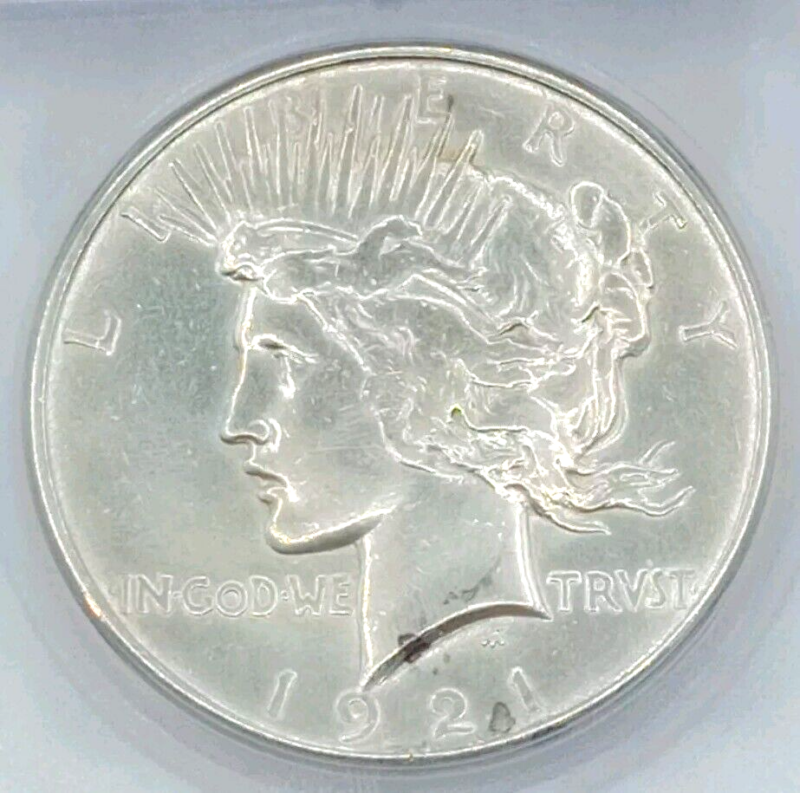 1921 Peace Dollar ICG-AU50 High Relief - Image 3