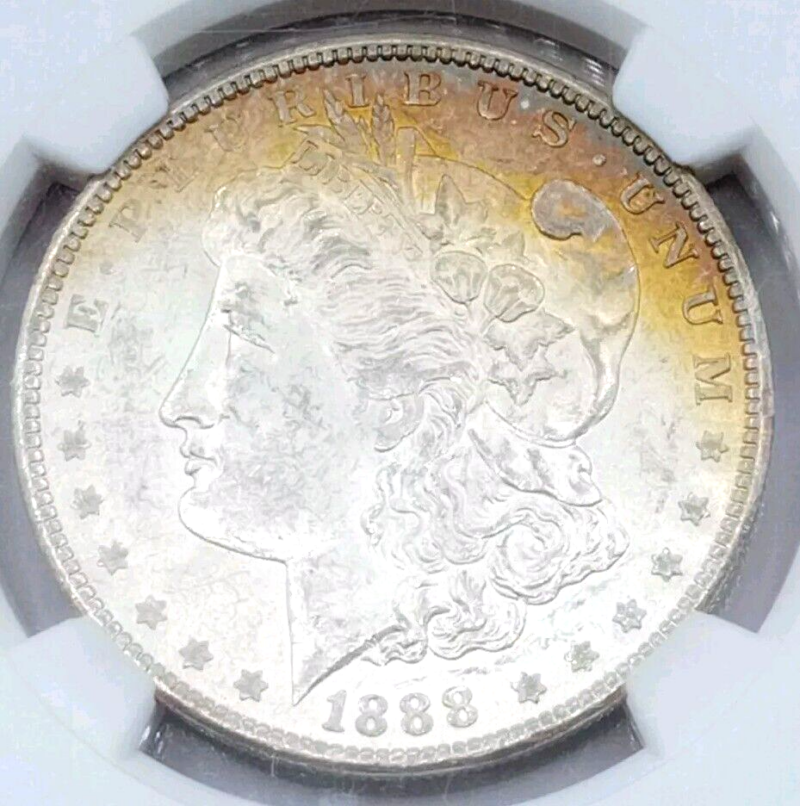 1888 Toned Morgan Dollar Lincoln Highway Hoard MS63 NGC - Image 3