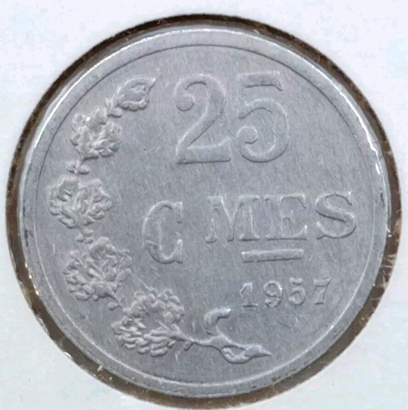 1957 Luxembourg 25 centimes ~ KM#45a.1 - Image 2