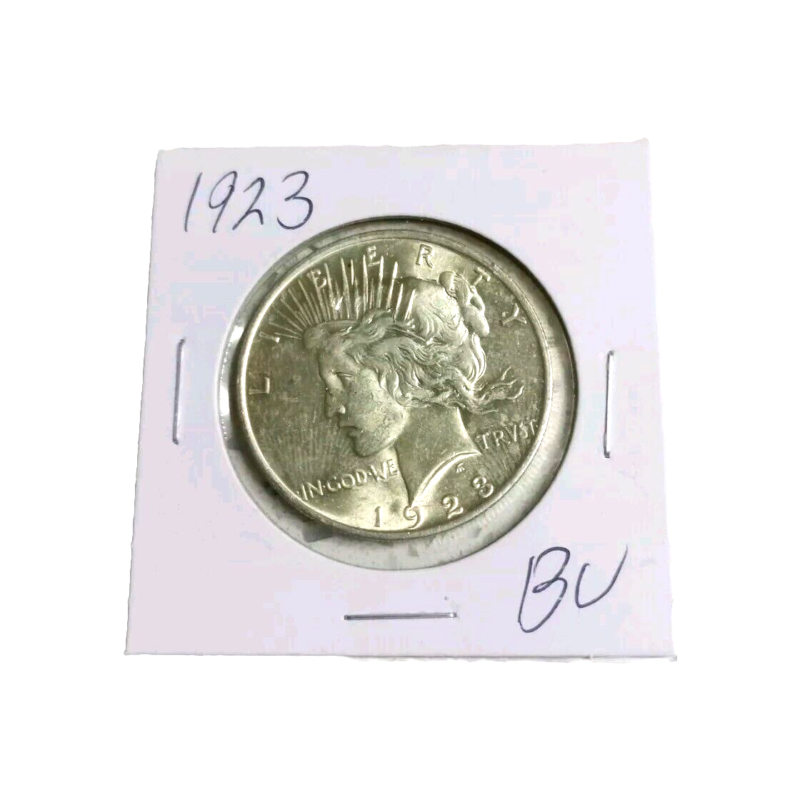 1923P Peace Dollar Lustrous GEM BU Coin Blast White