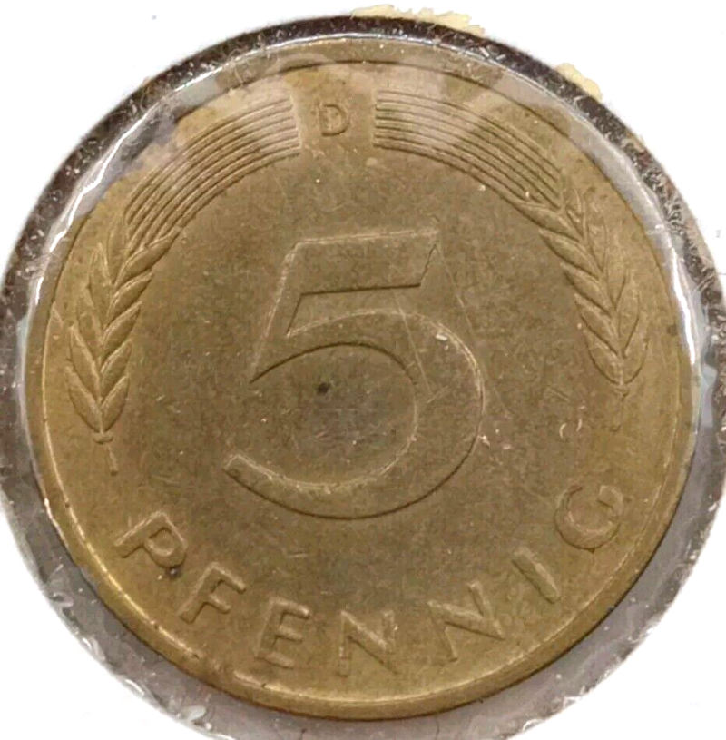 West Germany 5 Pfennig 1985 D KM#107 AU