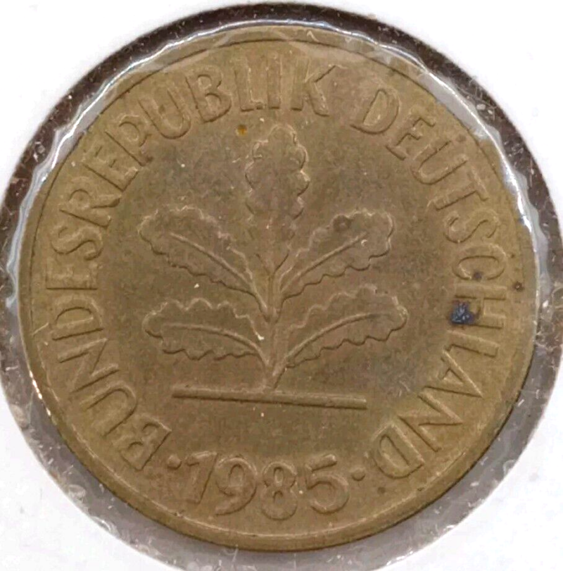 West Germany 5 Pfennig 1985 D KM#107 AU - Image 2