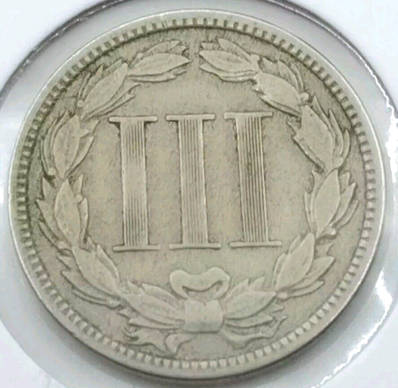 1866 3c Liberty Three Cent Nickel Coin VG+/F - Image 4