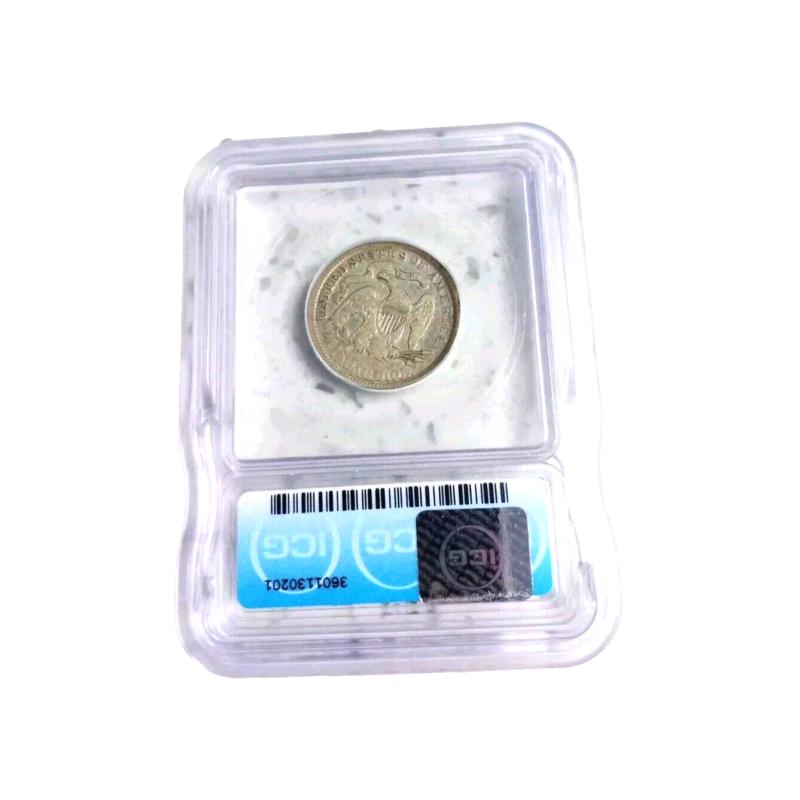 1891 -P ICG F12 25c Seated Liberty Quarter Dollar Coin - Image 2