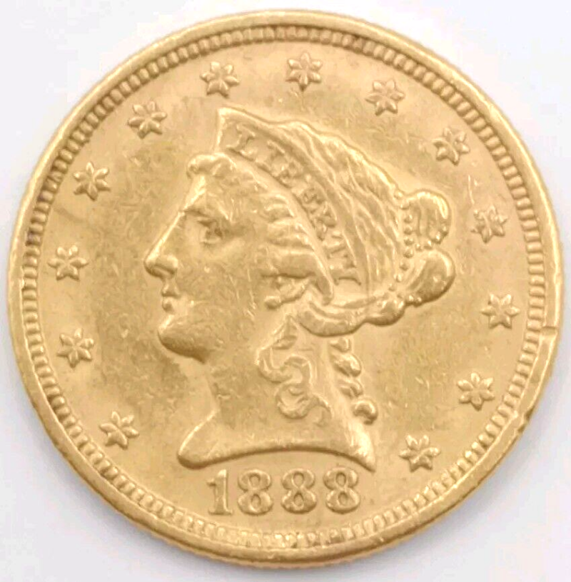1888 Rare Liberty $2.5 Dollars Eagle Coin - Image 3