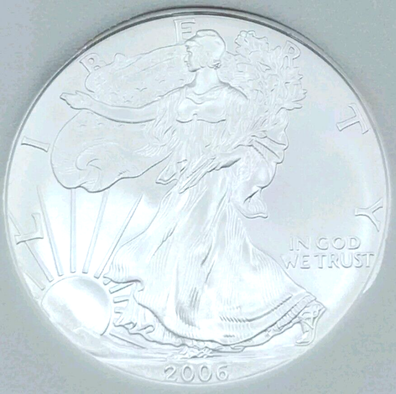 2006 W Eagle Burnished Dollar Planchet Silver First Day Issue - Image 3